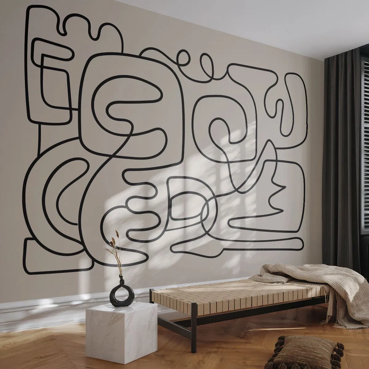 Papel de Parede Premium Canvas - Na trilha - Abstração, Pedaço, Linear - 300x210 cm