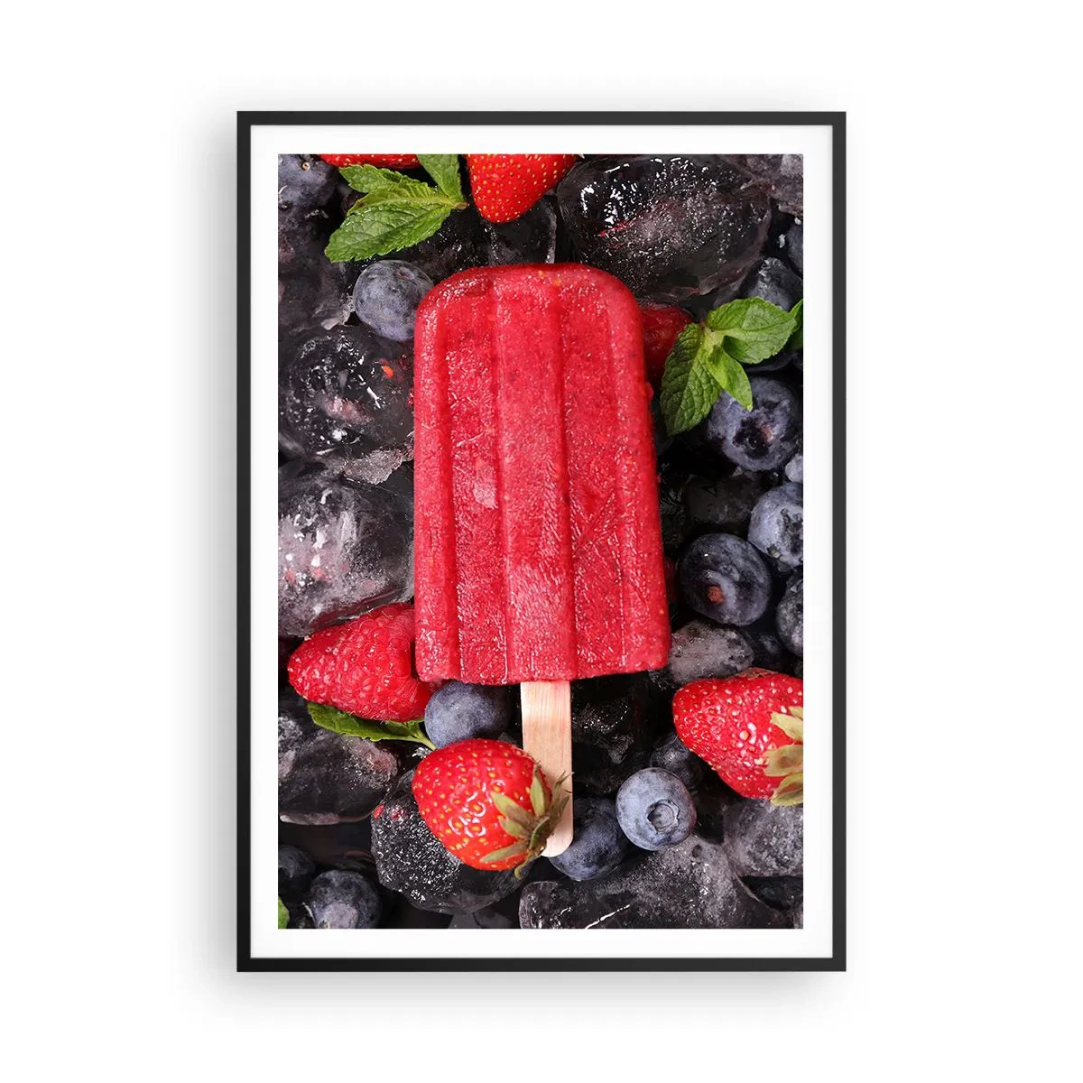 Pôster com moldura preta - O sabor de um verão quente - 70x100 cm