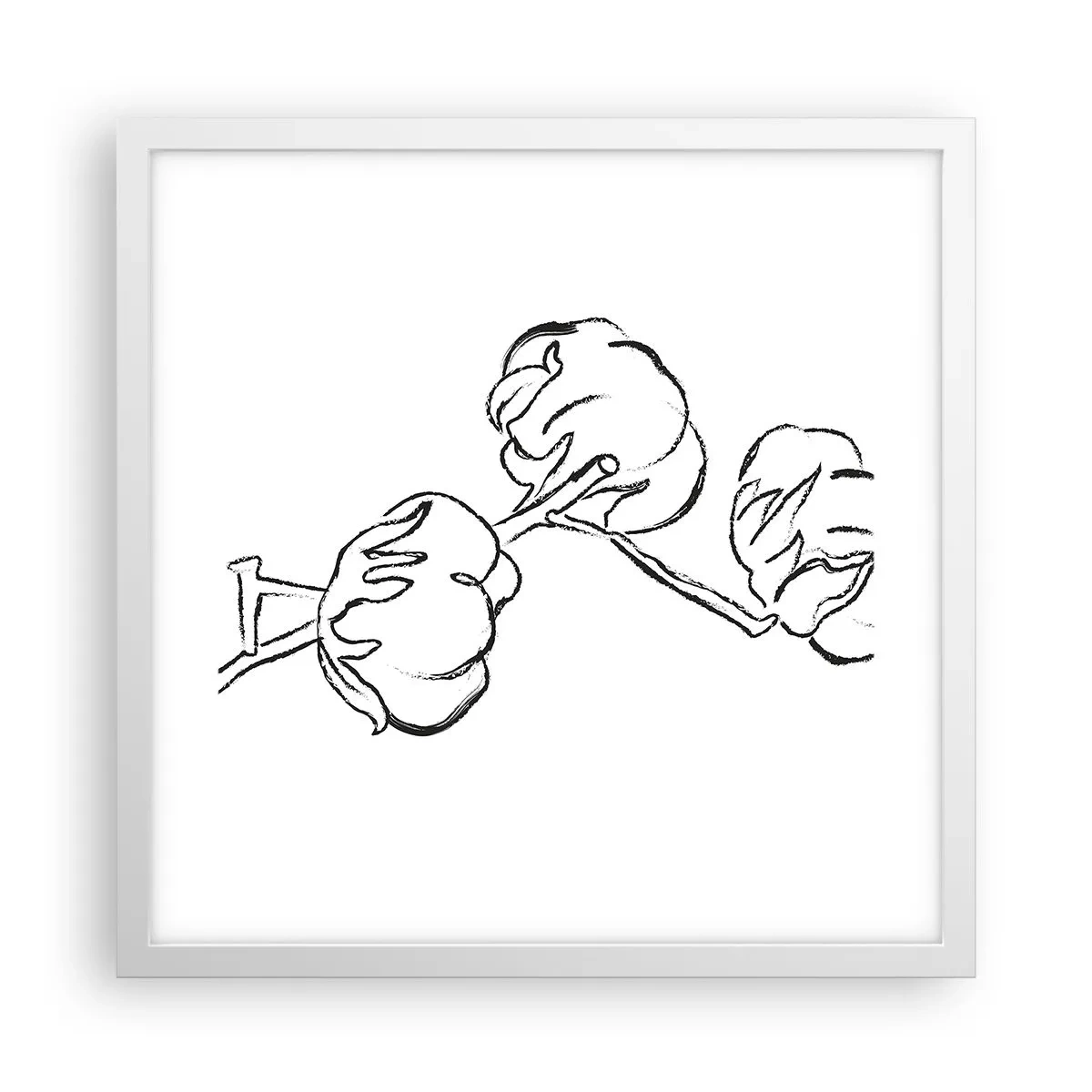 Pôster em moldura branca - Algodão para baixo - 40x40 cm