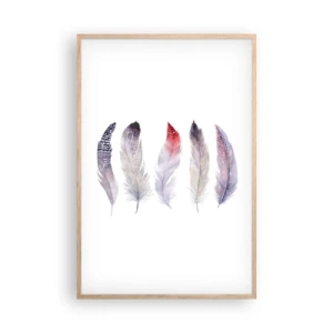 Pôster com moldura de carvalho claro - Delicadas como uma névoa multicolorida - 61x91 cm