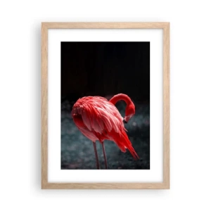 Pôster com moldura de carvalho claro - Poema carmesim da natureza - 30x40 cm