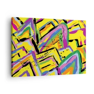 Quadro em tela - Abstração vívida em cores brilhantes e formas dinâmicas - 70x50cm - Grito de alegria - Decoração de parede moderna para a sala de estar e quarto ARTTOR