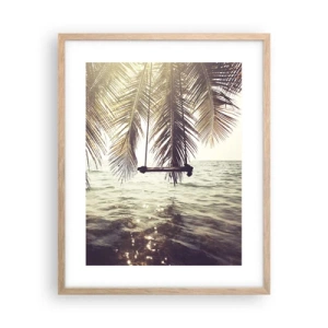 Pôster com moldura de carvalho claro - Deixe-se levar pela imaginação - 40x50 cm