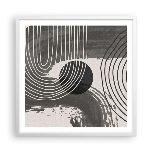 Pôster em moldura branca - O oval vence - 60x60 cm