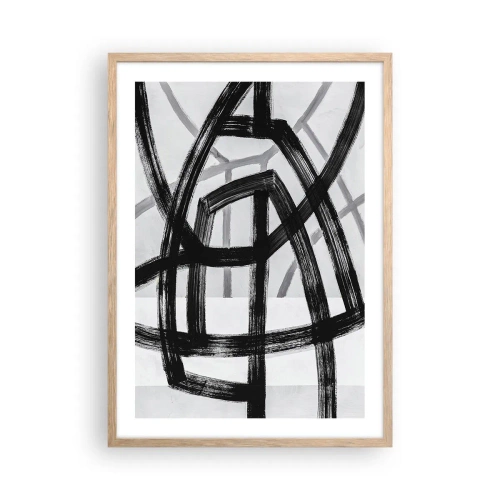 Pôster com moldura de carvalho claro - Profundidade de construção - 50x70 cm