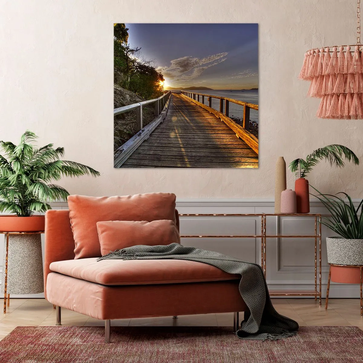 Quadro em tela - Caminhada constante em direção ao sol - 40x40 cm