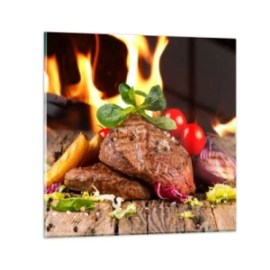 Quadro em vidro - Feito com brasas - 70x70 cm