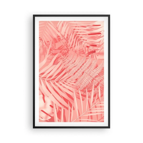 Pôster com moldura preta - Conceito cor-de-rosa - 61x91 cm