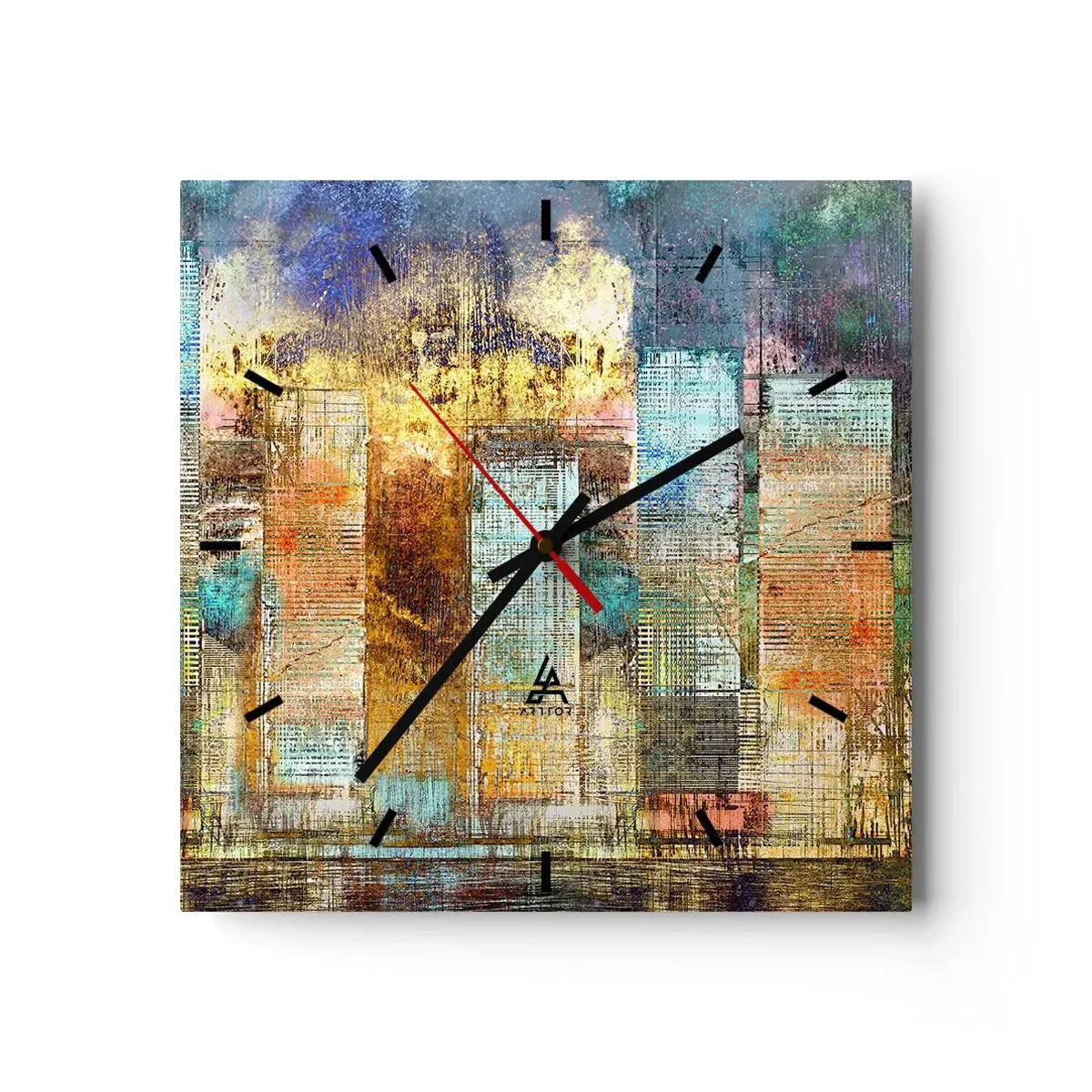 Relógio de parede - Relógio em vidro - Uma metrópole ensolarada - 30x30 cm