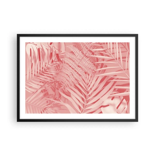 Pôster com moldura preta - Conceito cor-de-rosa - 70x50 cm
