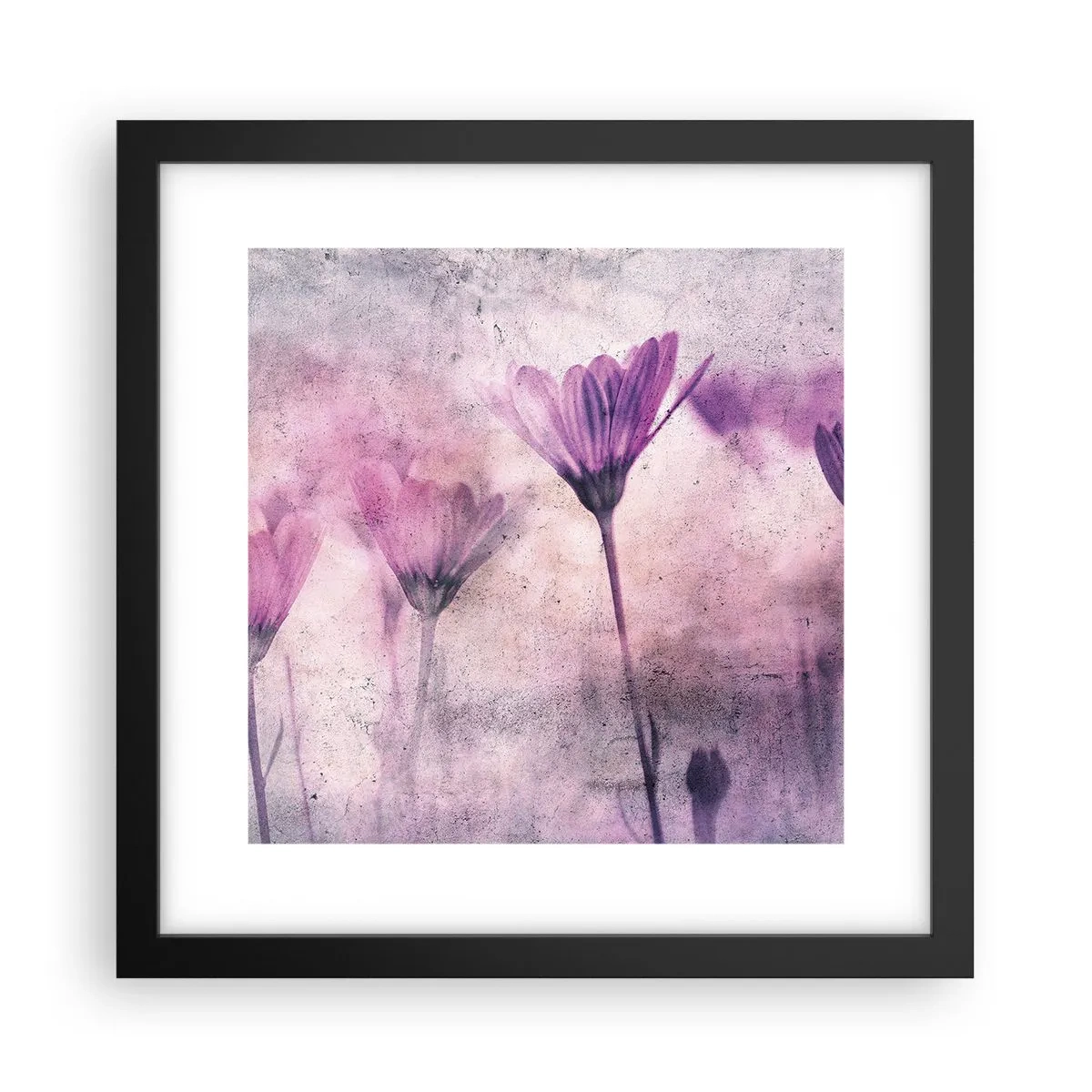 Pôster com moldura preta - Sonho de flores - 30x30 cm