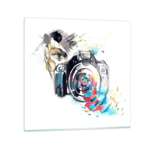 Quadro em vidro - No olho da lente - 70x70 cm