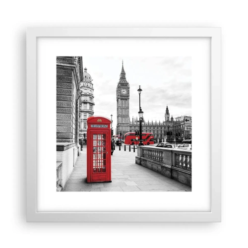 Pôster em moldura branca - Sem dúvida, Londres - 30x30 cm