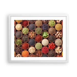 Pôster em moldura branca - Todos os sabores do mundo - 50x40 cm