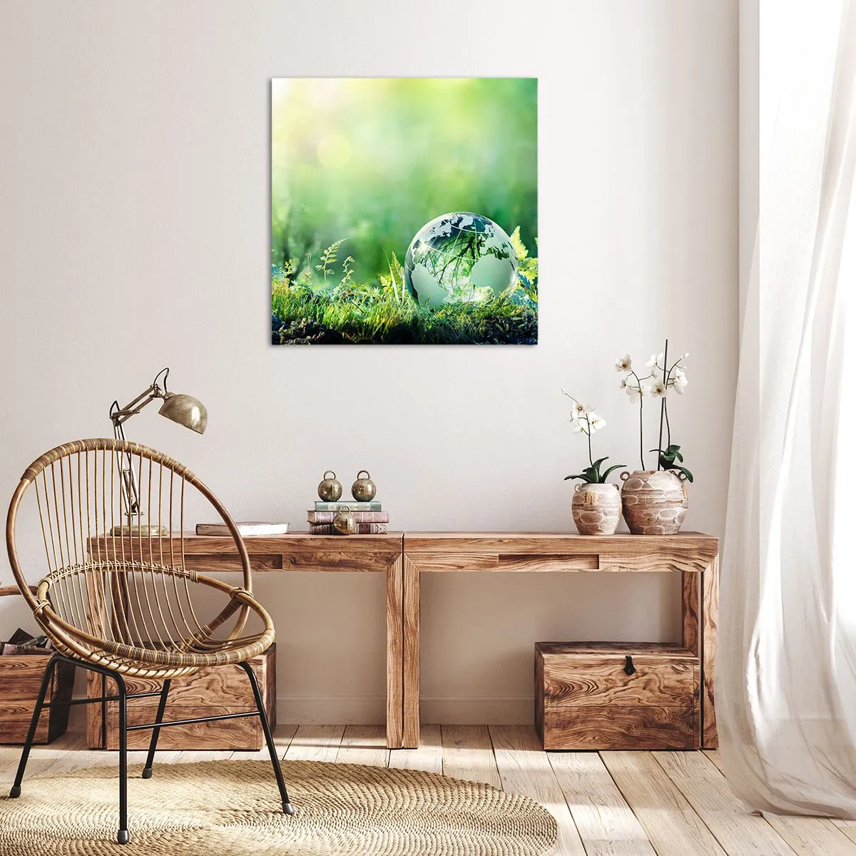 Quadro em tela - Planeta verde - 70x70 cm