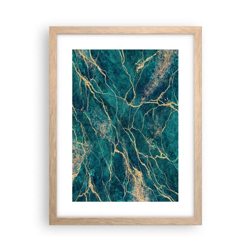 Pôster com moldura de carvalho claro - Veia dourada - 30x40 cm