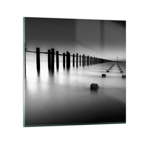 Quadro em vidro - O cinza no nevoeiro - 60x60 cm