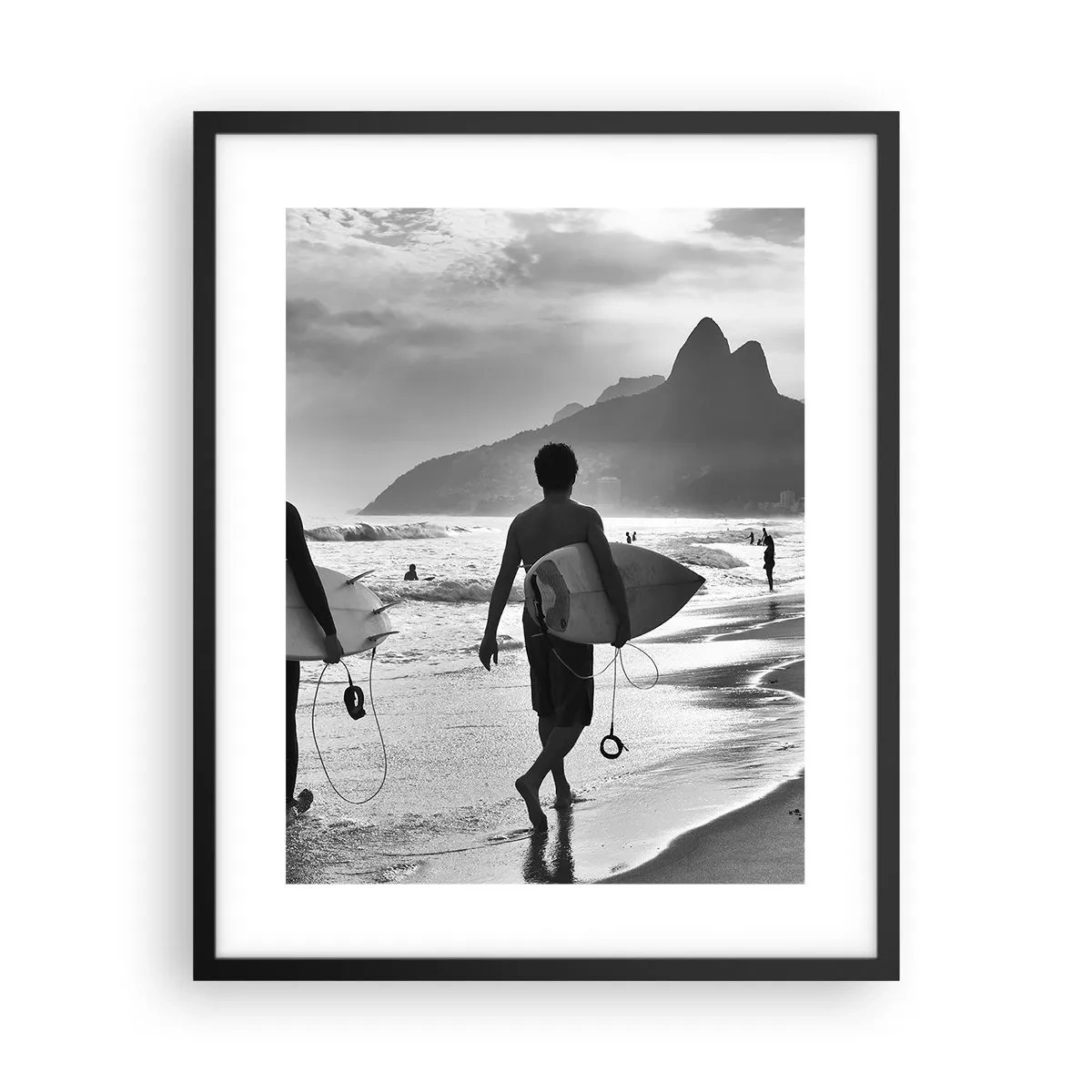 Pôster com moldura preta - Samba para uma onda - 40x50 cm