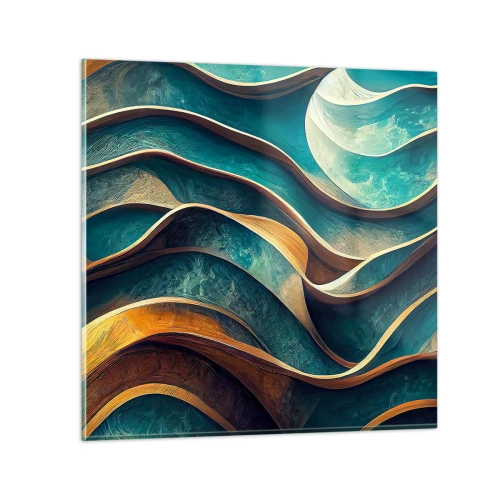 Quadro em vidro - Meandros de azul - 30x30 cm