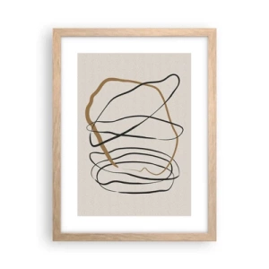 Pôster com moldura de carvalho claro - Composição – dança em loop - 30x40 cm