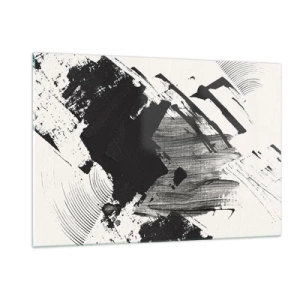 Quadro em vidro - Abstração – expressão do preto - 120x80 cm