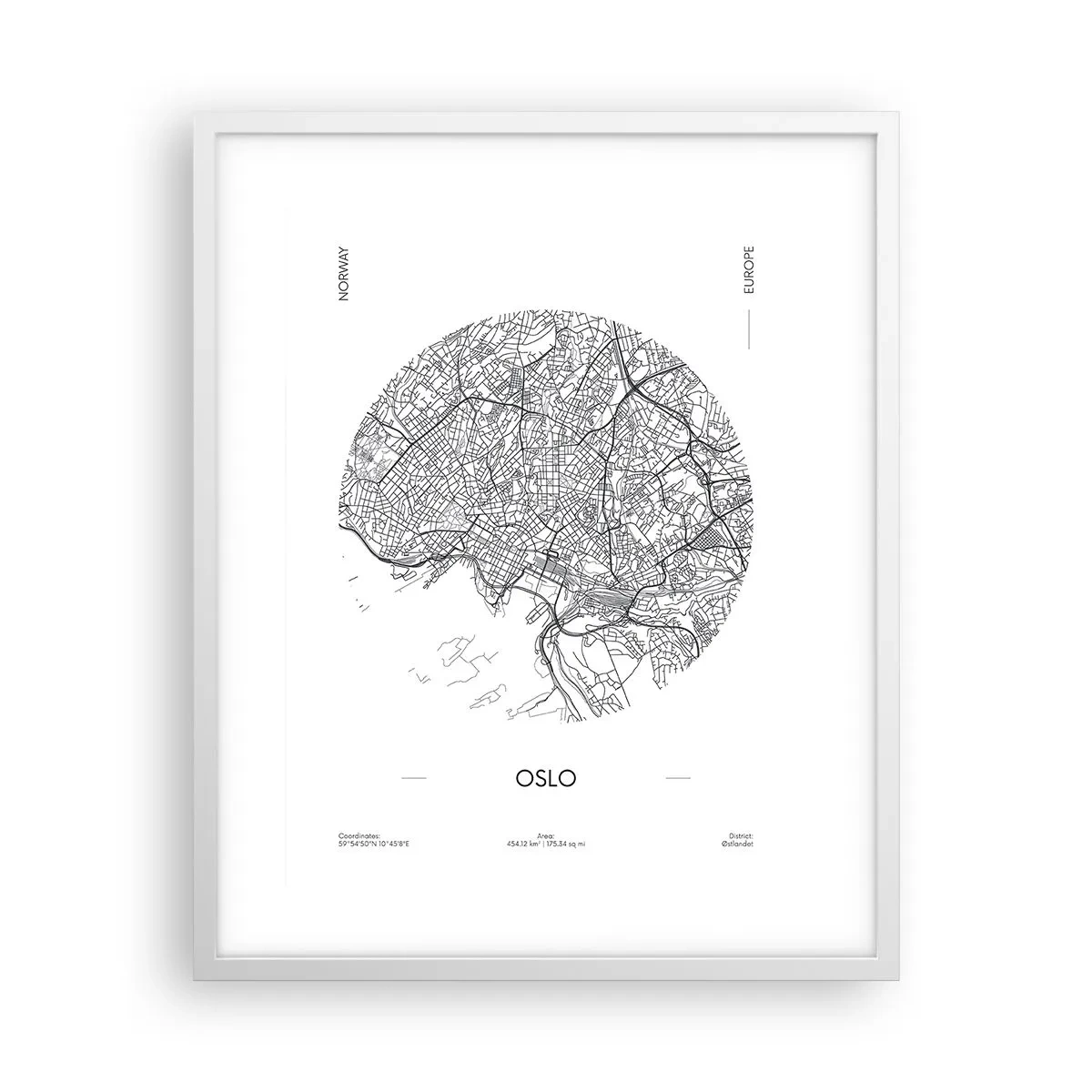 Pôster em moldura branca - Anatomia de Oslo - 40x50 cm