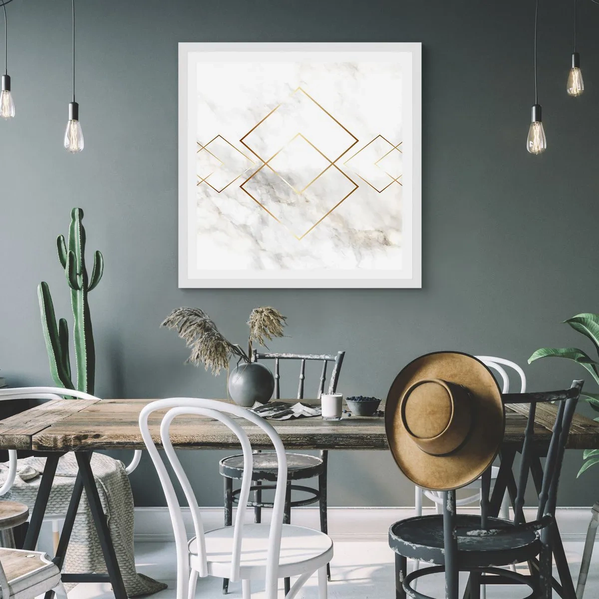 Pôster em moldura branca - Vista ao infinito - 60x60 cm