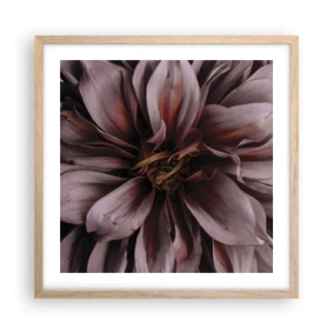 Pôster com moldura de carvalho claro - Coração de flor - 50x50 cm