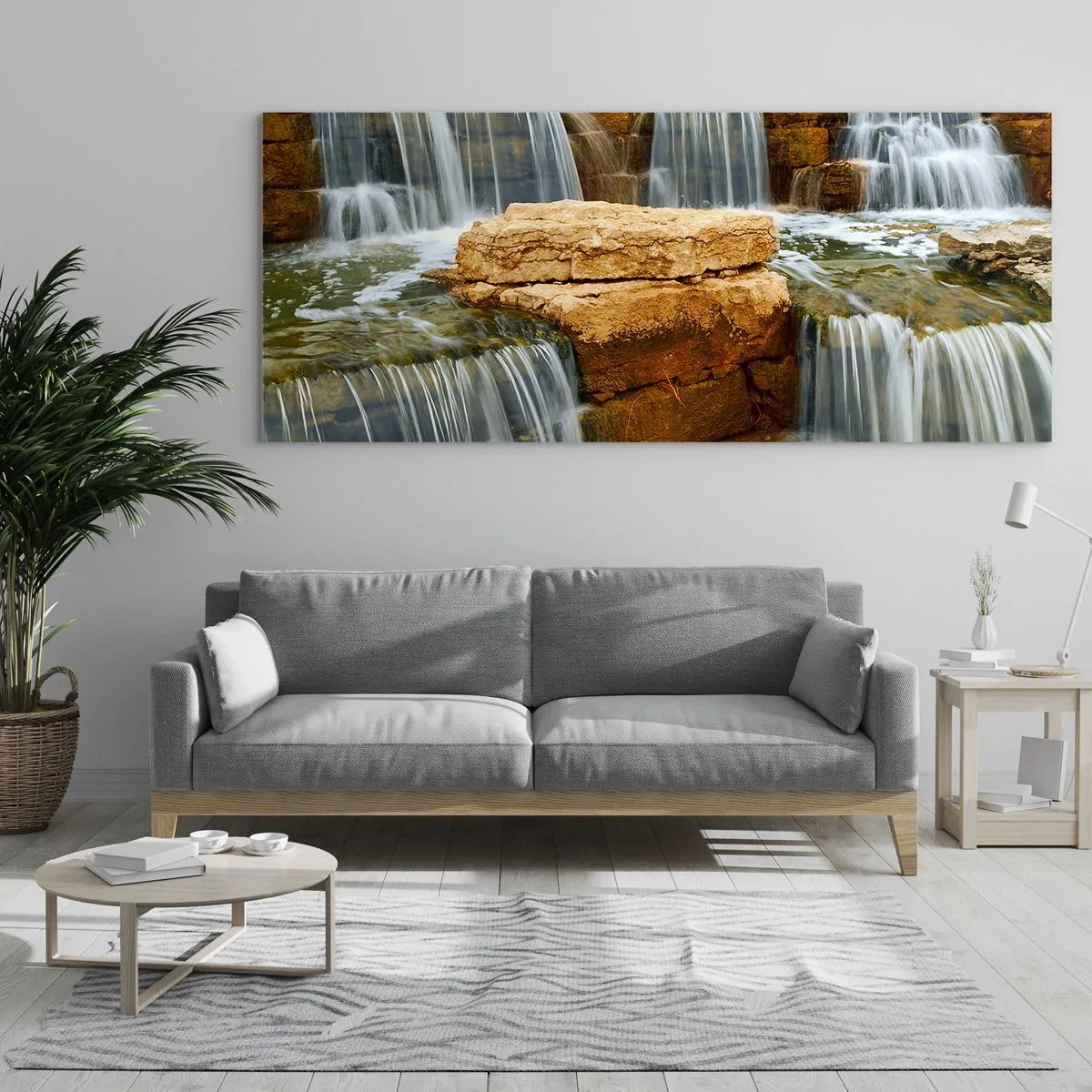 Quadro em vidro - Escadas para o céu - 90x30 cm