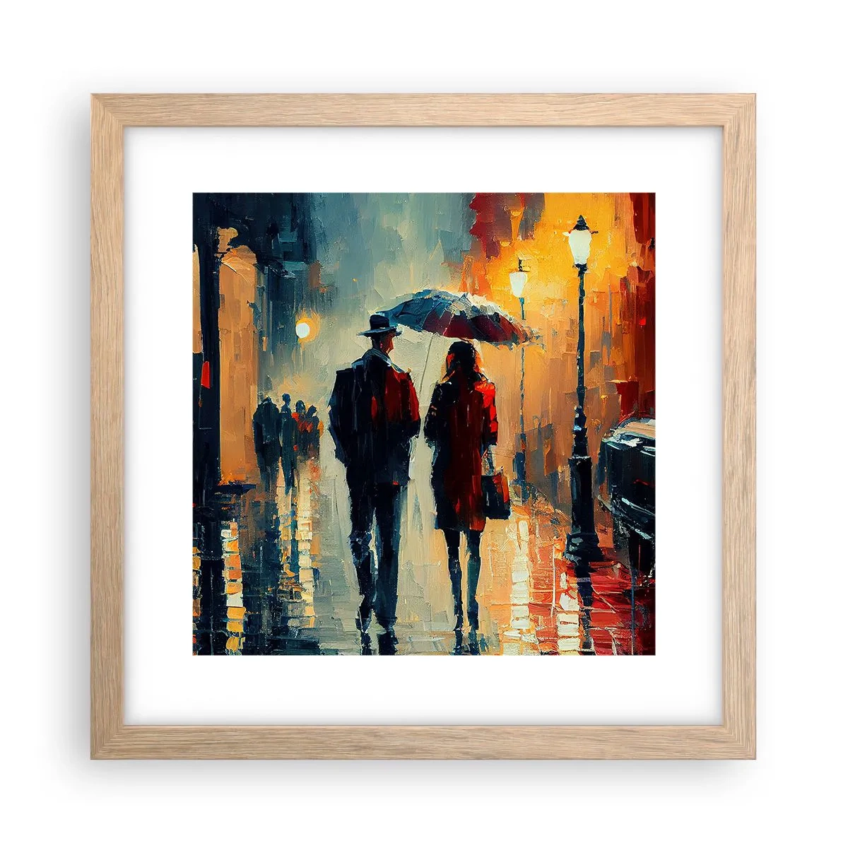 Pôster com moldura de carvalho claro - História de amor urbano - 30x30 cm