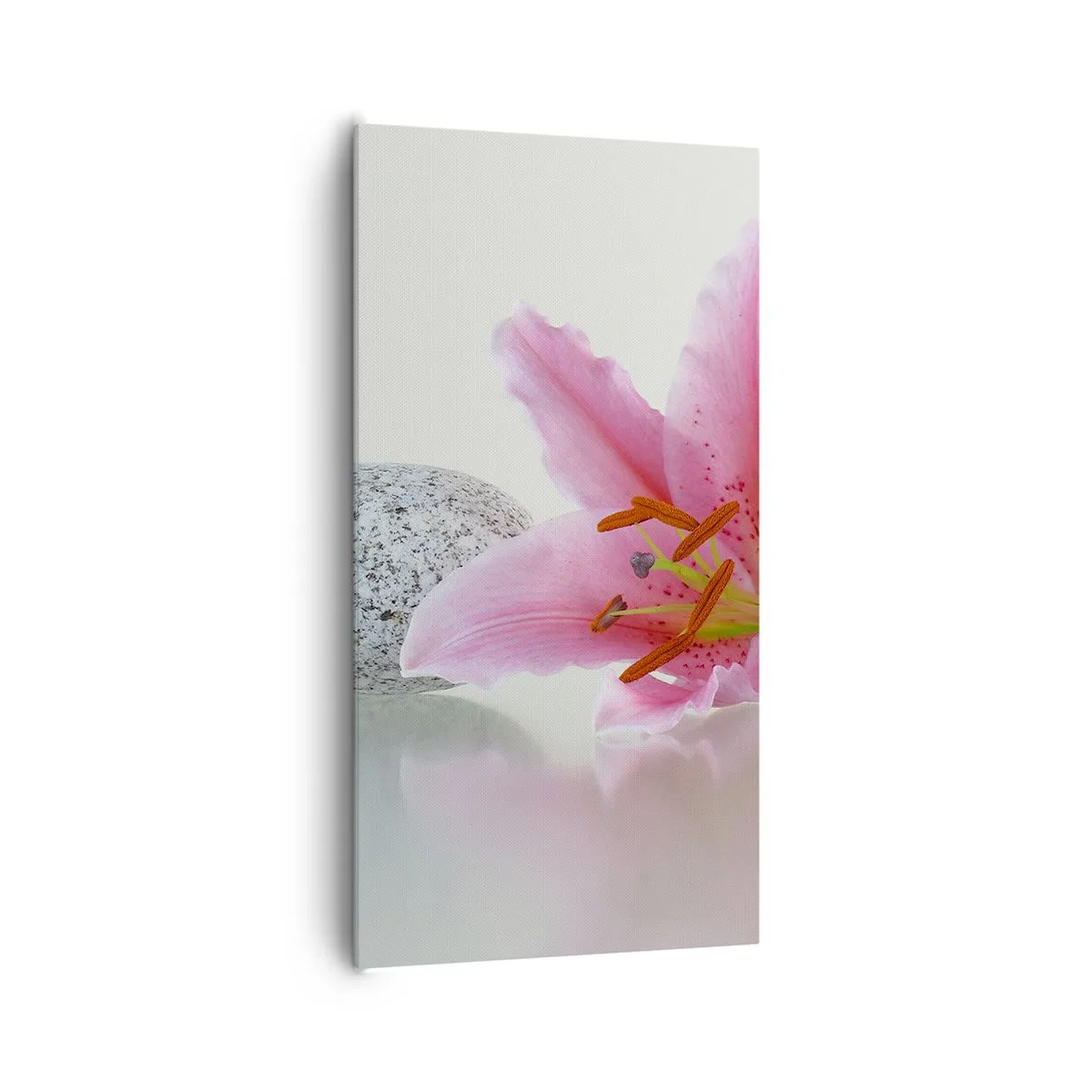 Quadro em tela - Estudo em rosa, cinza e branco - 65x120 cm