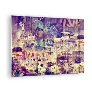 Quadro em vidro - Composição abstrata com texturas urbanas e grafite - 70x50cm - E isso é tudo o que resta - Decoração de parede moderna para a sala de estar e quarto ARTTOR