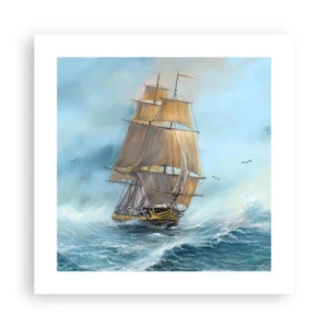 Pôster - Correndo sobre as ondas - 40x40 cm