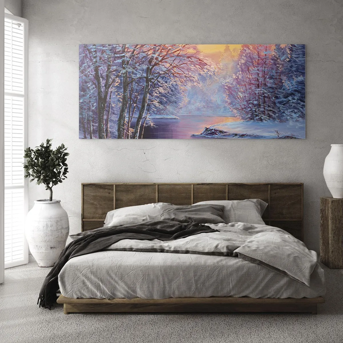 Quadro em vidro - Cores do inverno - 100x40 cm