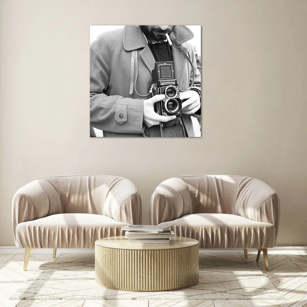 Quadro em vidro - Estilo retro - 60x60 cm