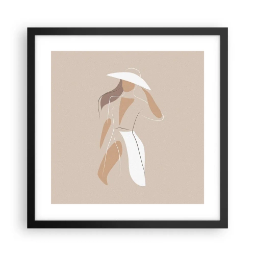 Pôster com moldura preta - A moda é diversão - 40x40 cm