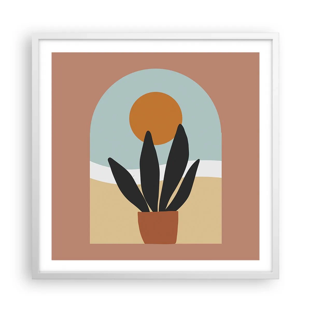 Pôster em moldura branca - Pequenas alegrias - 60x60 cm