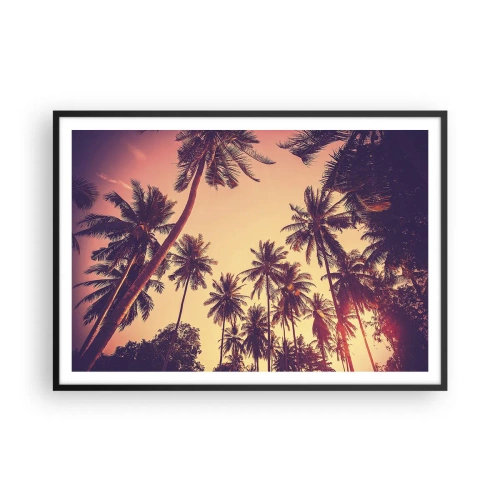 Pôster com moldura preta - Variação tropical - 100x70 cm