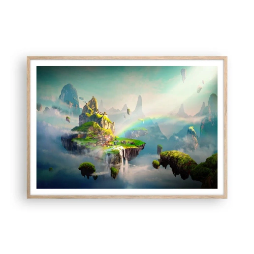 Pôster com moldura de carvalho claro - Meio do céu - as ilhas felizes - 100x70 cm
