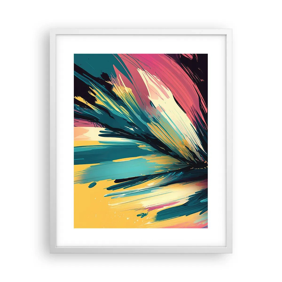 Pôster em moldura branca - Composição – uma explosão de alegria - 40x50 cm