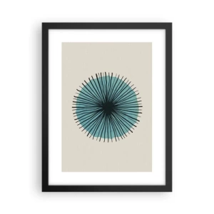Pôster com moldura preta - Radiante sobre o azul - 30x40 cm