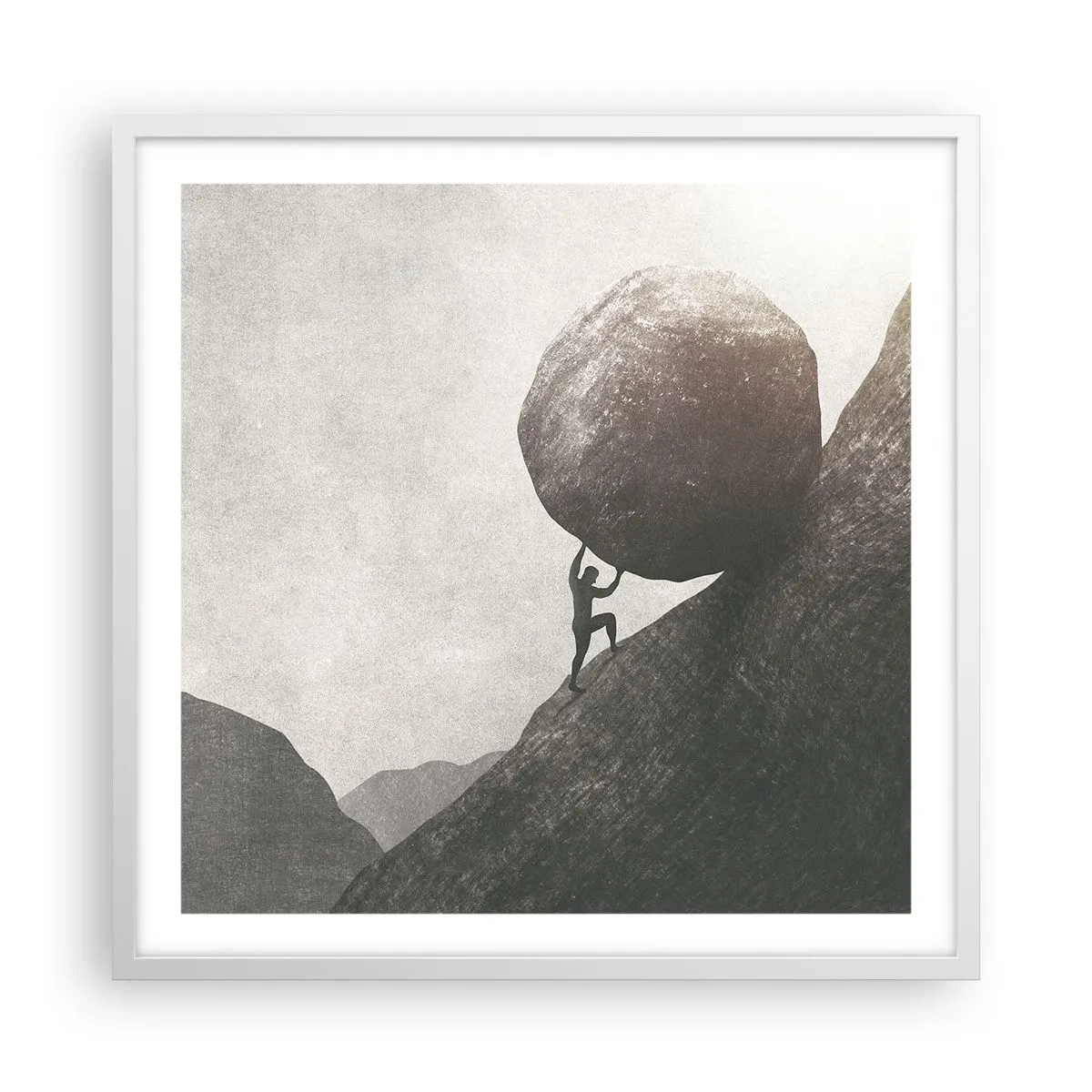 Pôster em moldura branca - Eu creio - 60x60 cm