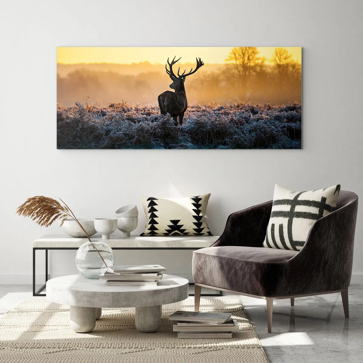 Quadro em vidro - Coroado em sua terra - 90x30 cm