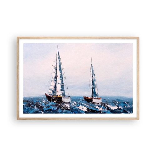 Pôster com moldura de carvalho claro - Irmandade do vento - 91x61 cm