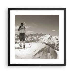 Pôster com moldura preta - E as montanhas são as mesmas - 40x40 cm