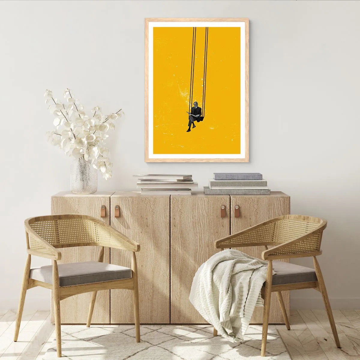 Pôster com moldura de carvalho claro - Dia como todos os dias - 61x91 cm