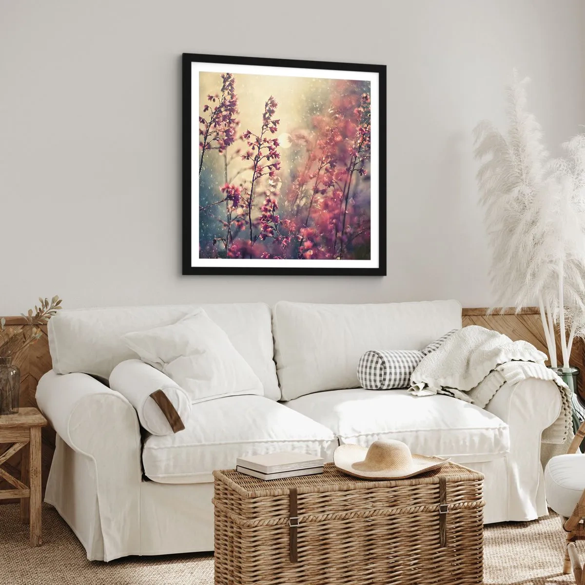 Pôster com moldura preta - Jardim Secreto - 60x60 cm
