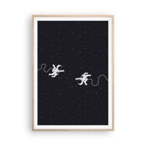 Pôster com moldura de carvalho claro - Emaranhado Cósmico - 70x100 cm