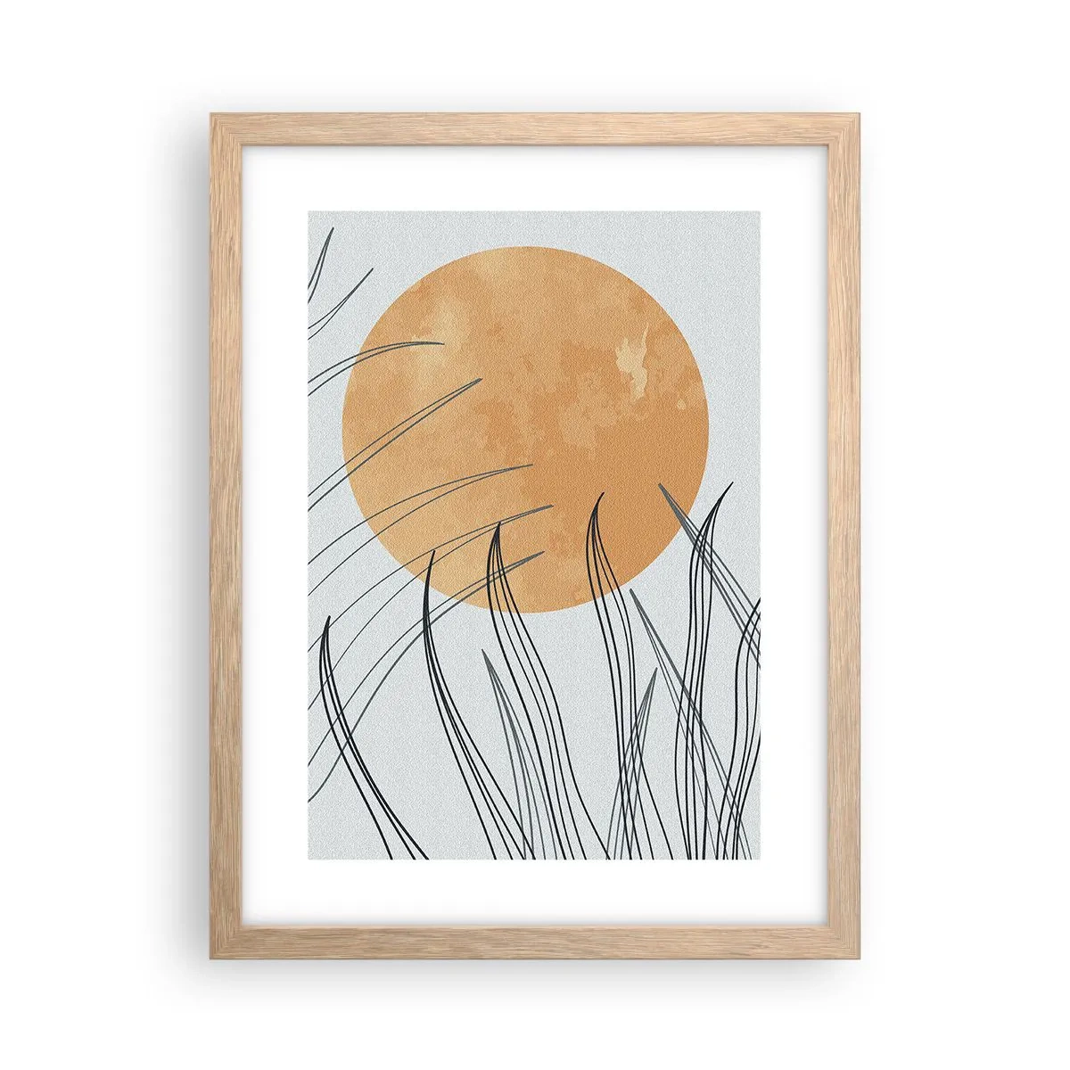 Pôster com moldura de carvalho claro - Sempre em direção ao sol - 30x40 cm