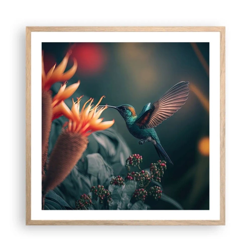 Pôster com moldura de carvalho claro - Uma vida verdadeiramente colorida - 60x60 cm